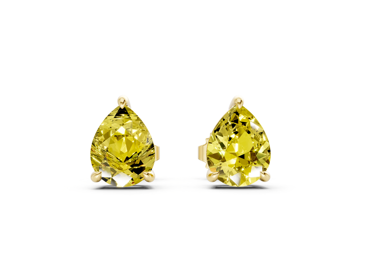 Geneva Classic Yellow Diamond Pear Cut Studs