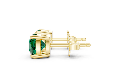 Geneva Classic Emerald Gemstone Cushion Cut Studs