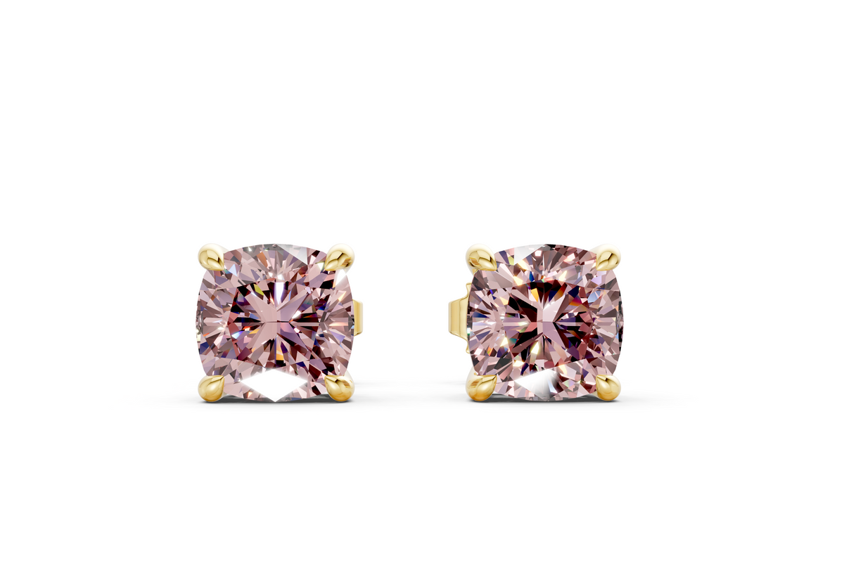 Geneva Classic Pink Diamond Cushion Cut Studs