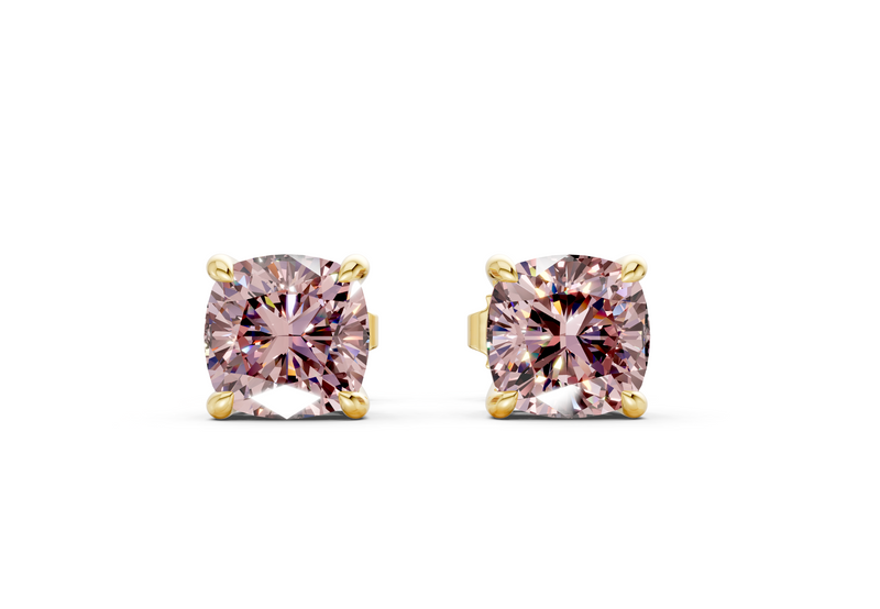 Geneva Classic Pink Diamond Cushion Cut Studs