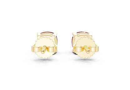 Geneva Classic Ruby Gemstone Cushion Cut Studs