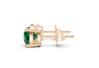Geneva Classic Emerald Gemstone Cushion Cut Studs