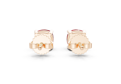 Geneva Classic Ruby Gemstone Cushion Cut Studs