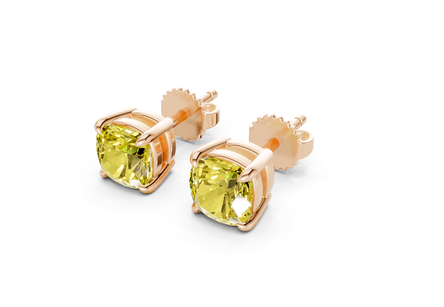 Geneva Classic Yellow Diamond Cushion Cut Studs