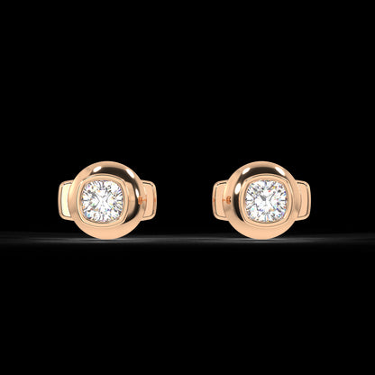 Classic Manhattan Cushion Diamond Bezel Studs