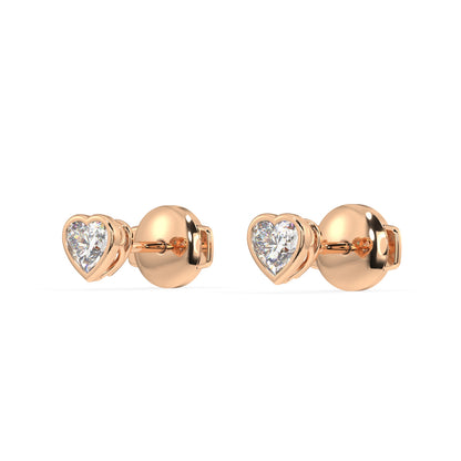 Classic Manhattan Heart Diamond Bezel Studs