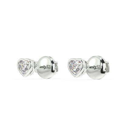 Classic Manhattan Heart Diamond Bezel Studs