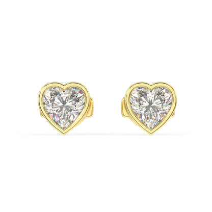 Classic Manhattan Heart Diamond Bezel Studs