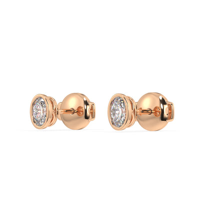 Classic Manhattan Oval Diamond Bezel Studs