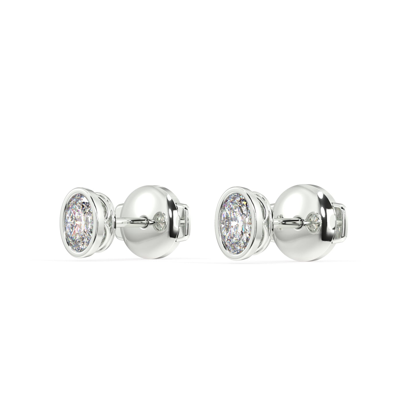 Classic Manhattan Oval Diamond Bezel Studs