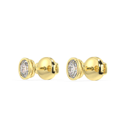 Classic Manhattan Oval Diamond Bezel Studs