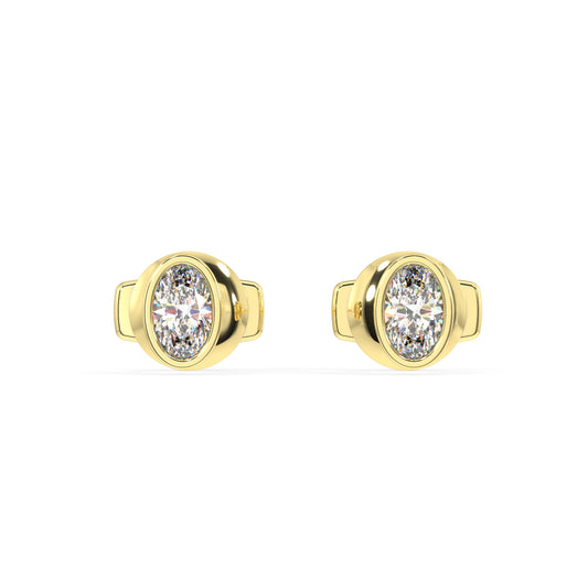 Classic Manhattan Oval Diamond Bezel Studs