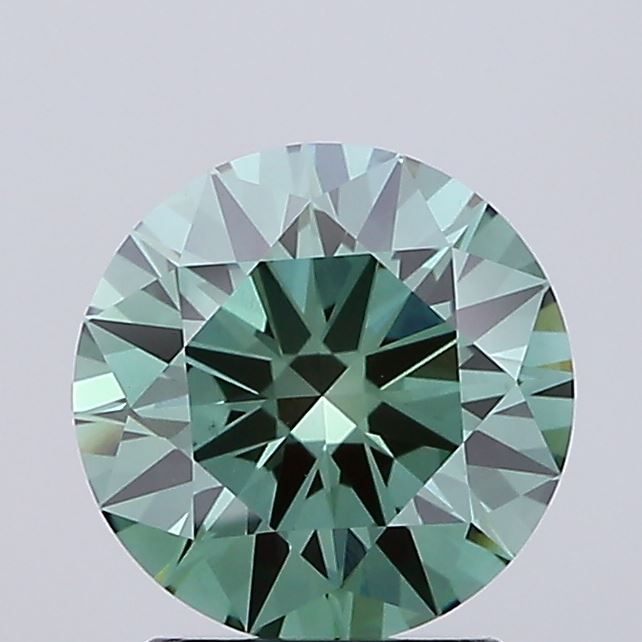 2.05 Carat Round Cut Fancy Green