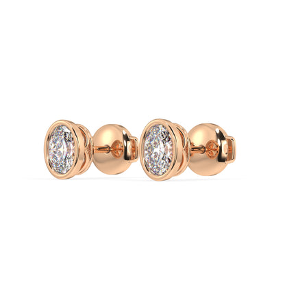 Classic Manhattan Oval Diamond Bezel Studs