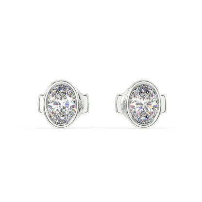 Classic Manhattan Oval Diamond Bezel Studs