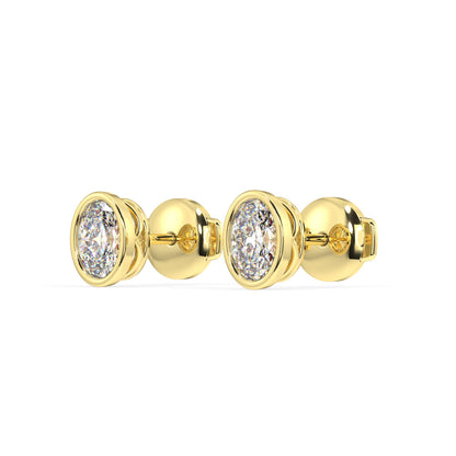 Classic Manhattan Oval Diamond Bezel Studs