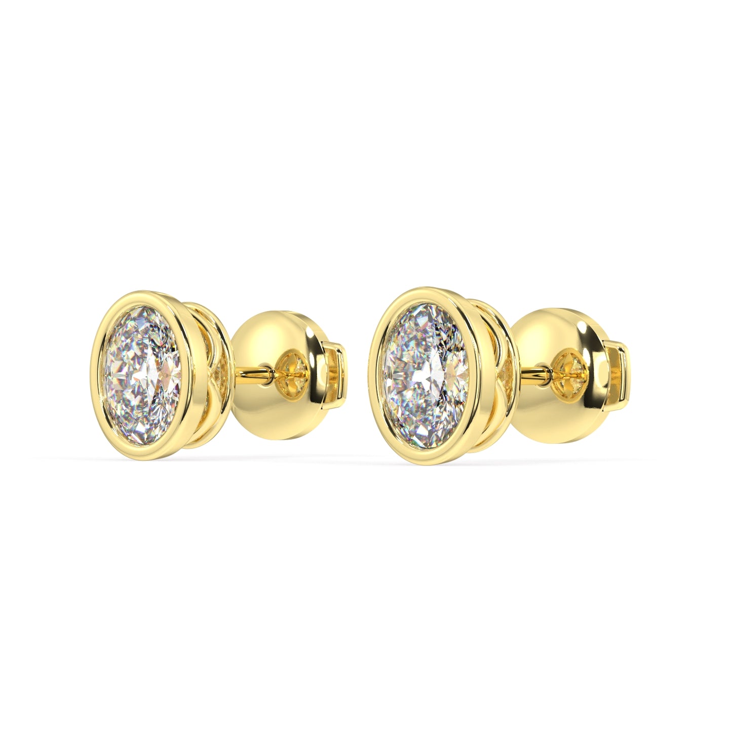 Classic Manhattan Oval Diamond Bezel Studs