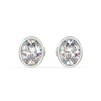 Classic Manhattan Oval Diamond Bezel Studs