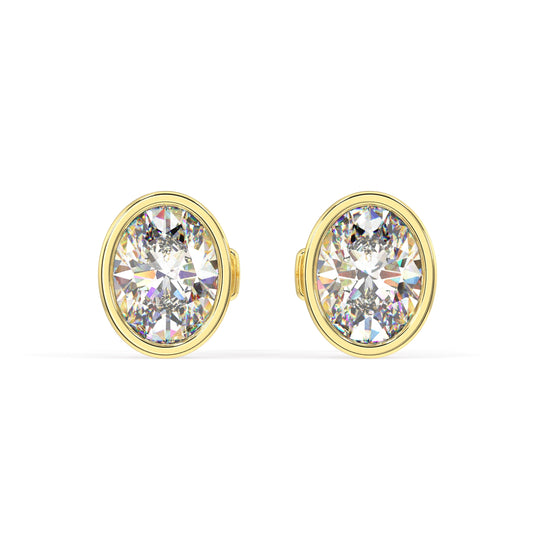 Classic Manhattan Oval Diamond Bezel Studs