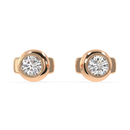 Classic Manhattan Round Diamond Bezel Studs