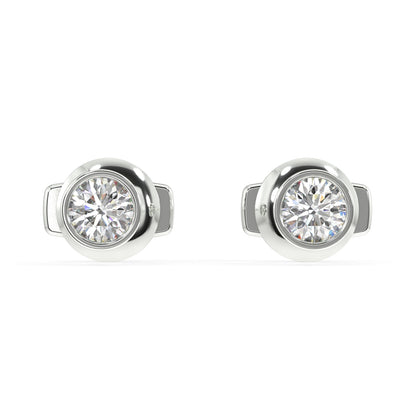 Classic Manhattan Round Diamond Bezel Studs