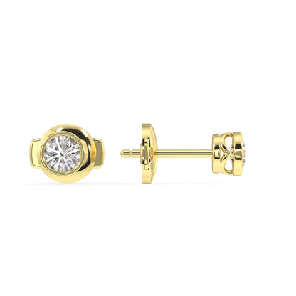 Classic Manhattan Round Diamond Bezel Studs