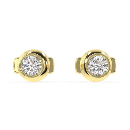 Classic Manhattan Round Diamond Bezel Studs