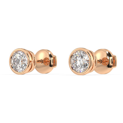 Classic Manhattan Round Diamond Bezel Studs