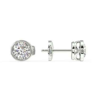 Classic Manhattan Round Diamond Bezel Studs