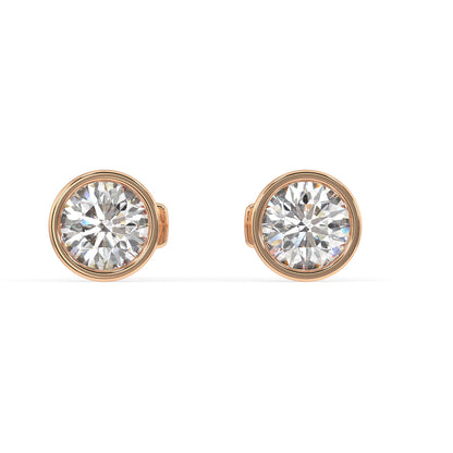 Classic Manhattan Round Diamond Bezel Studs