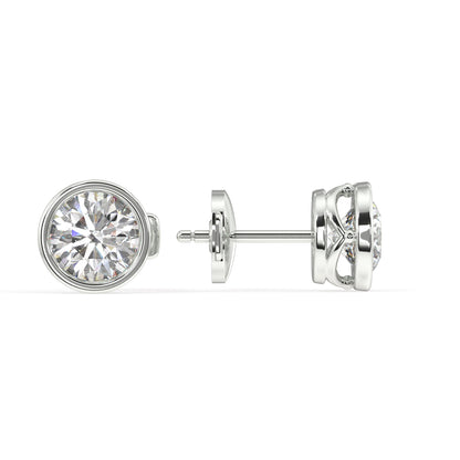 Classic Manhattan Round Diamond Bezel Studs