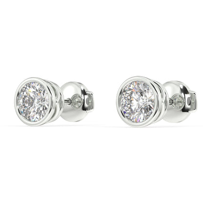 Classic Manhattan Round Diamond Bezel Studs