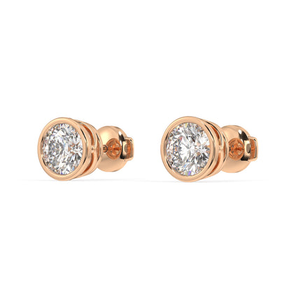 Classic Manhattan Round Diamond Bezel Studs