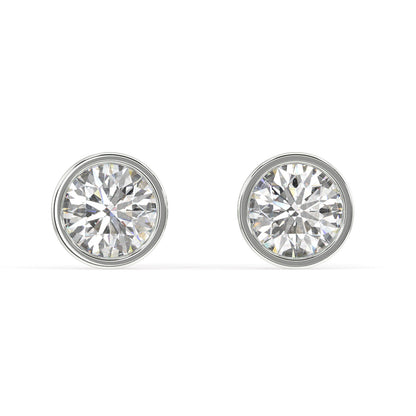 Classic Manhattan Round Diamond Bezel Studs