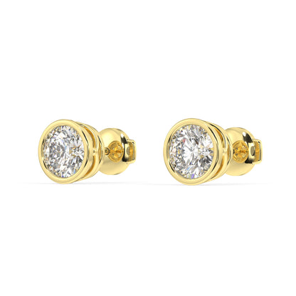 Classic Manhattan Round Diamond Bezel Studs