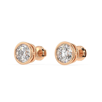 Classic Manhattan Round Diamond Bezel Studs