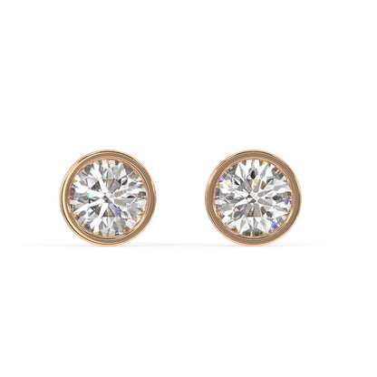 Classic Manhattan Round Diamond Bezel Studs