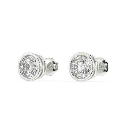 Classic Manhattan Round Diamond Bezel Studs