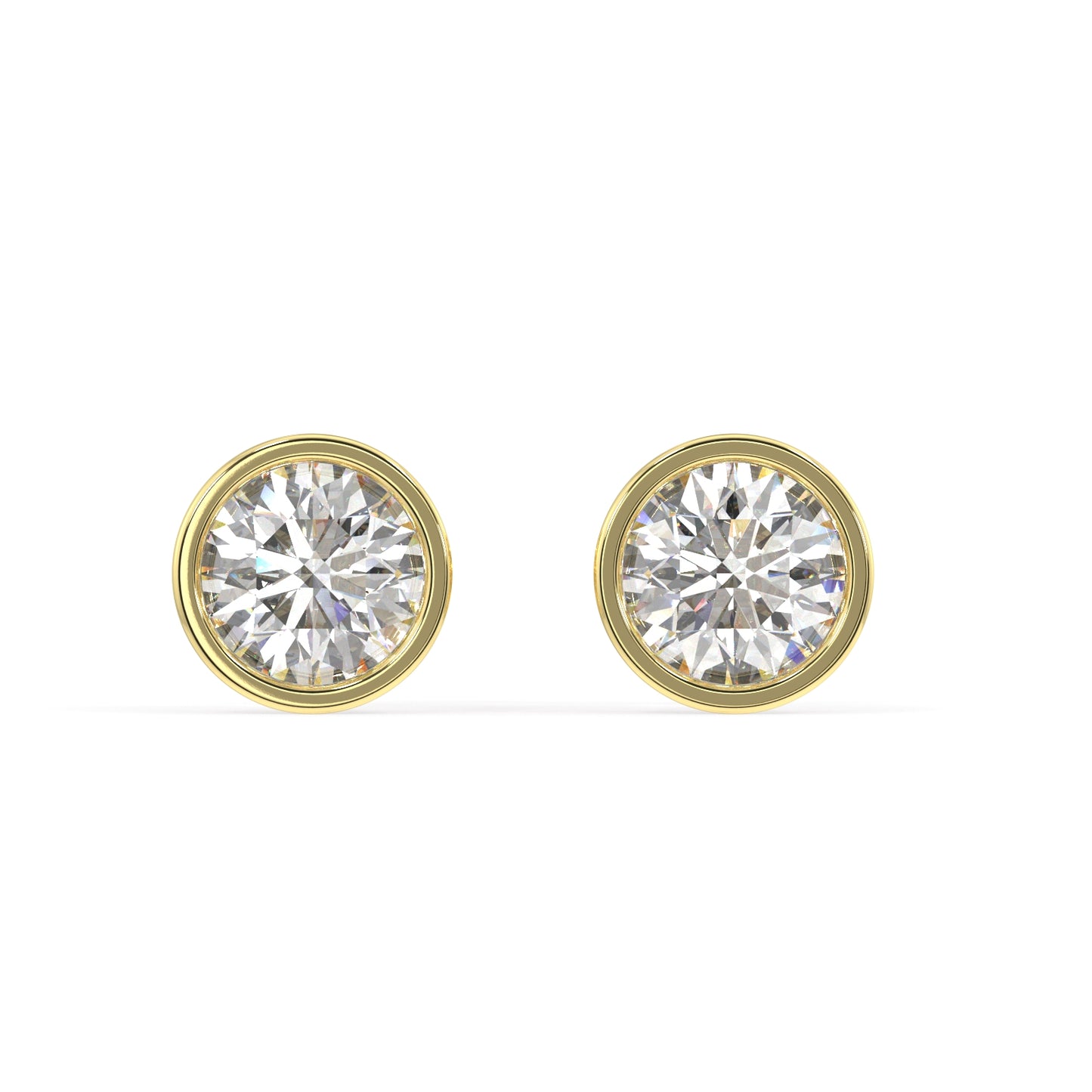 Classic Manhattan Round Diamond Bezel Studs