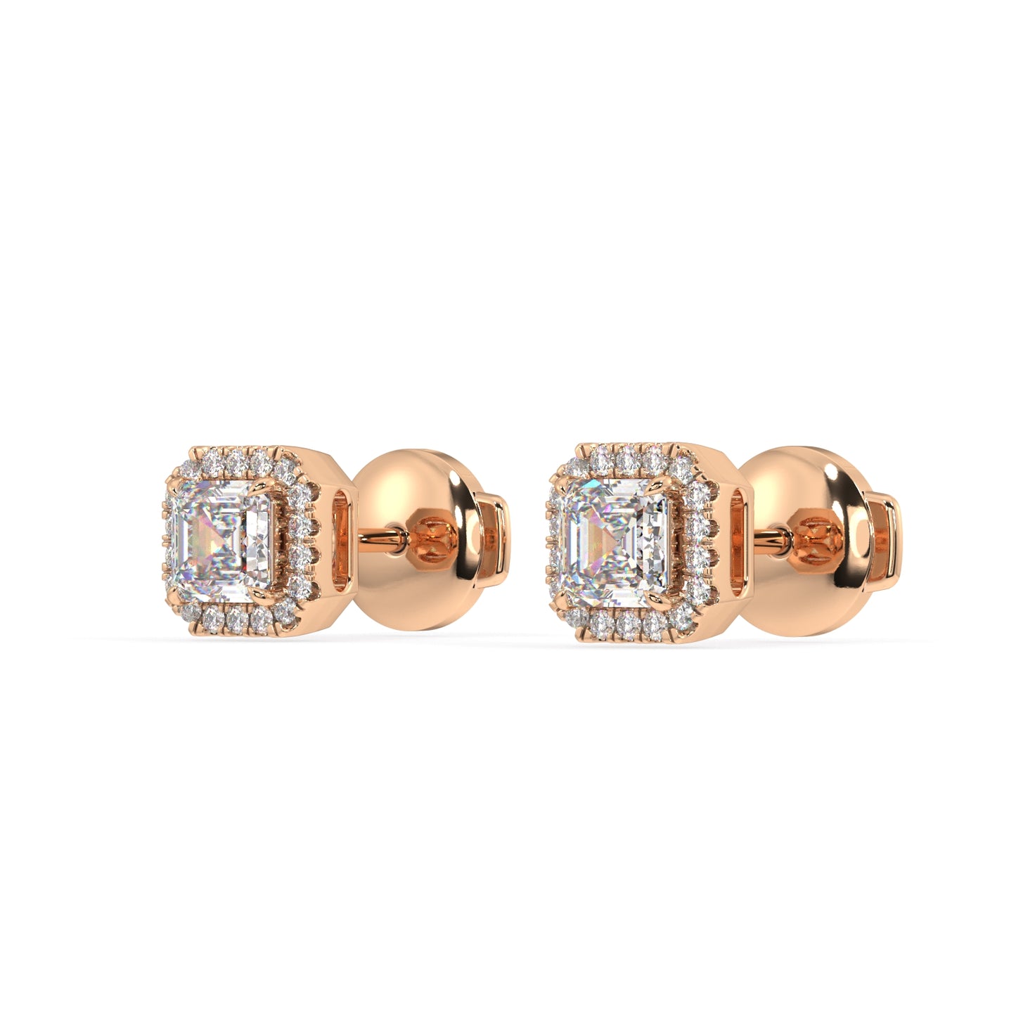 Houston Halo Asscher Diamond Studs