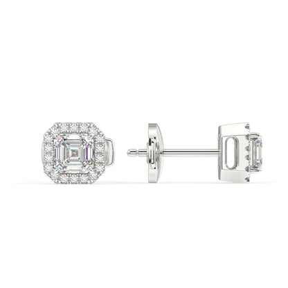 Houston Halo Asscher Diamond Studs