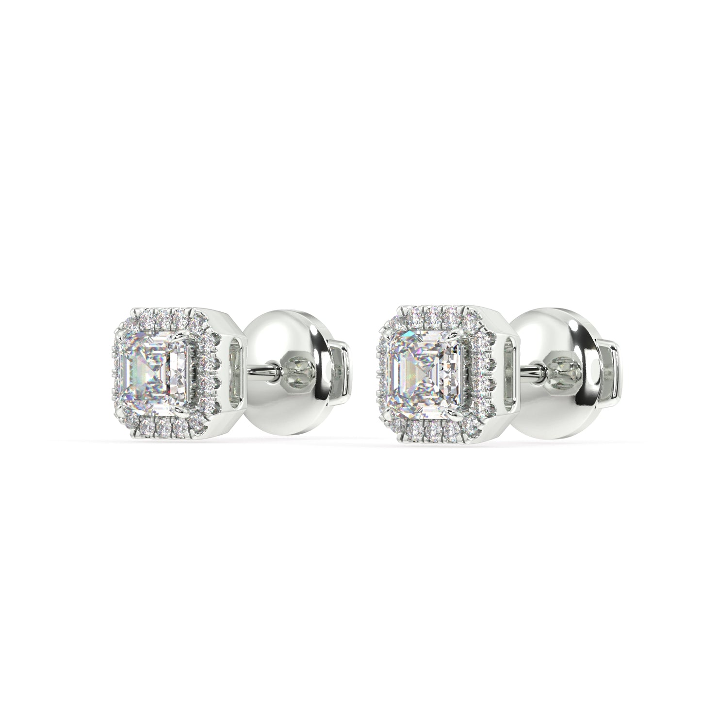 Houston Halo Asscher Diamond Studs