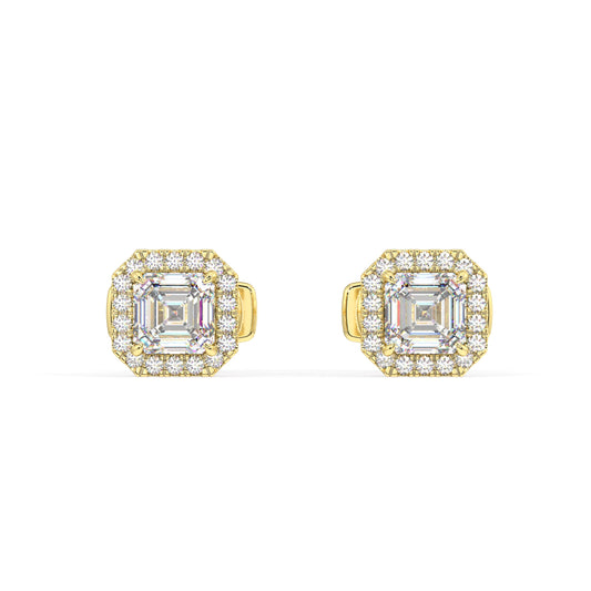 Houston Halo Asscher Diamond Studs