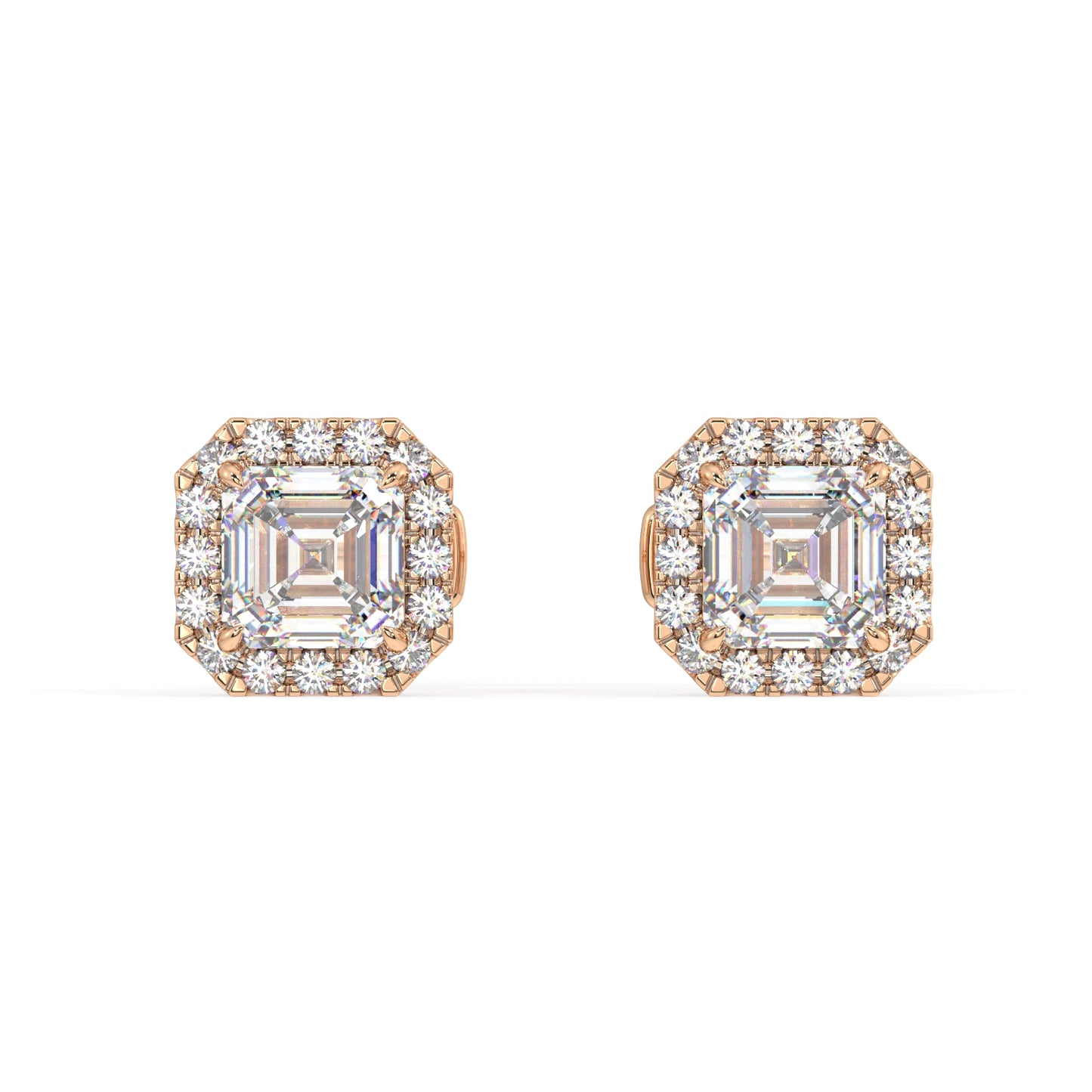 Houston Halo Asscher Diamond Studs