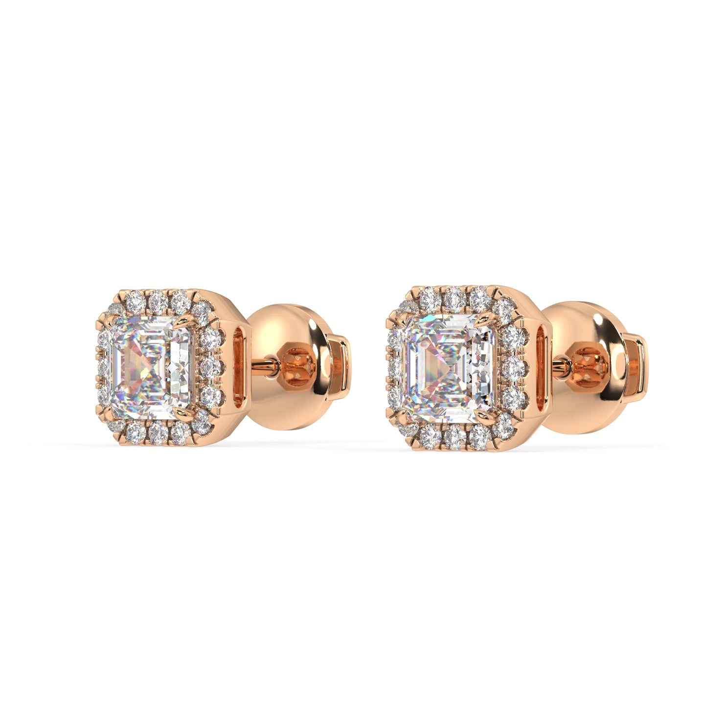 Houston Halo Asscher Diamond Studs