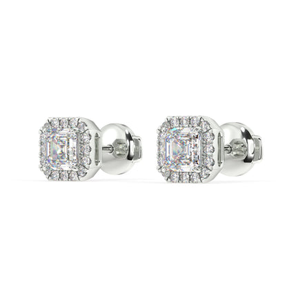 Houston Halo Asscher Diamond Studs