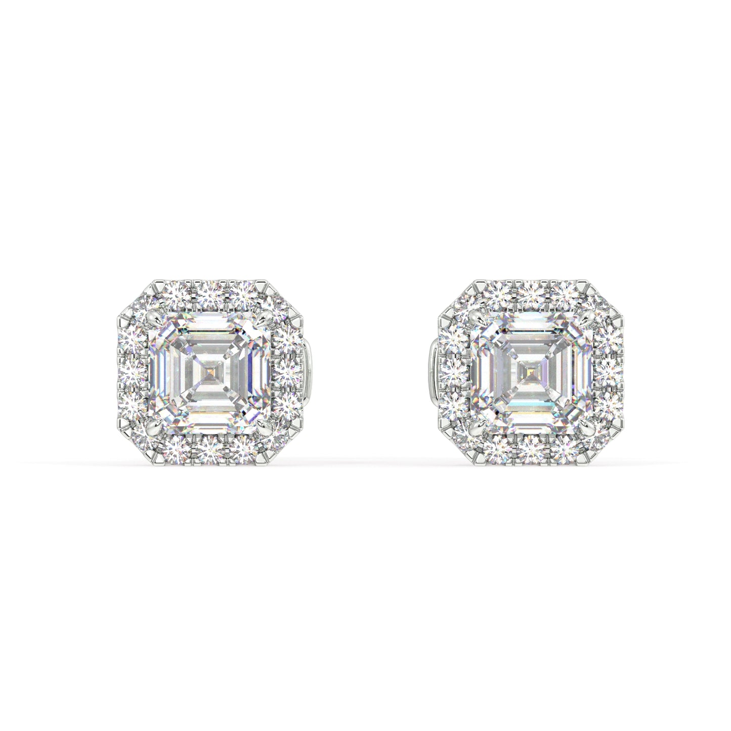 Houston Halo Asscher Diamond Studs