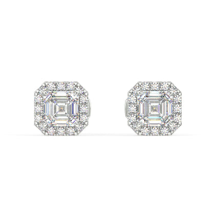 Houston Halo Asscher Diamond Studs