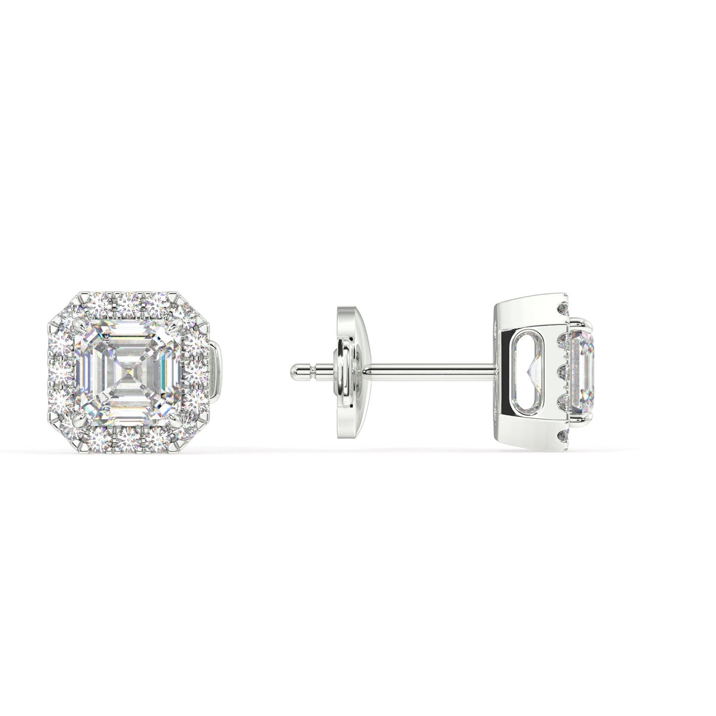 Houston Halo Asscher Diamond Studs