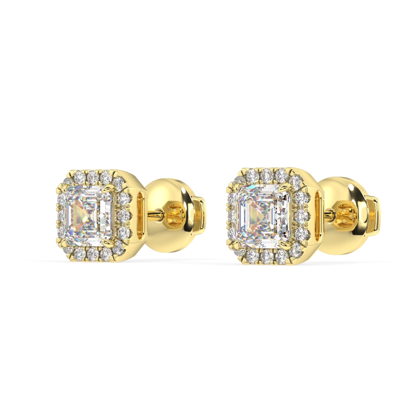 Houston Halo Asscher Diamond Studs